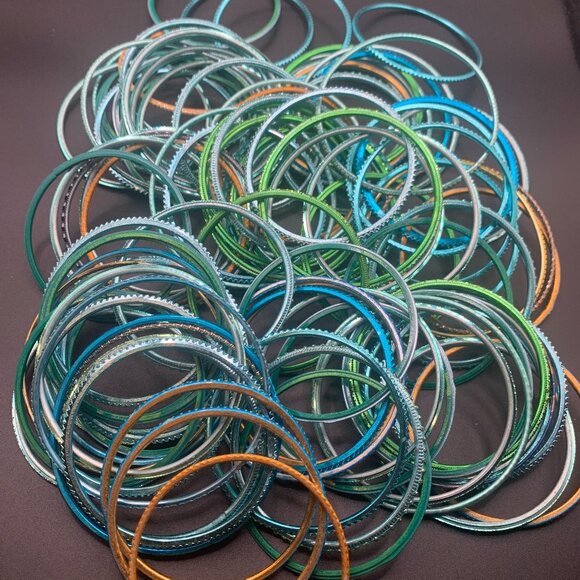 103ct Teal Multicolored Metal Bangle Bracelet BUNDLE - Picture 1 of 4